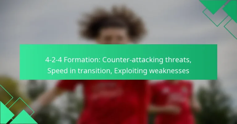 4-2-4 Formation: Counter-attacking threats, Speed in transition, Exploiting weaknesses