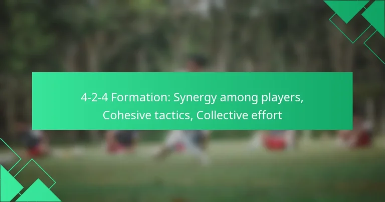 4-2-4 Formation: Synergy among players, Cohesive tactics, Collective effort