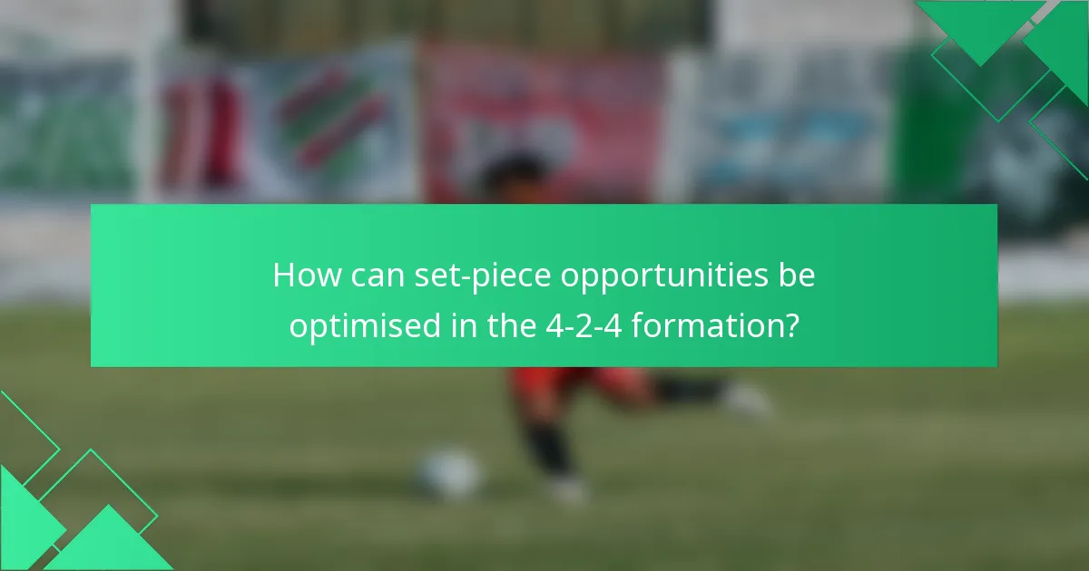 How can set-piece opportunities be optimised in the 4-2-4 formation?