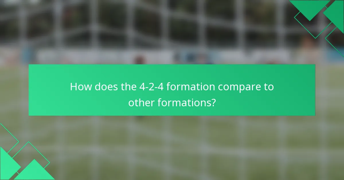 How does the 4-2-4 formation compare to other formations?