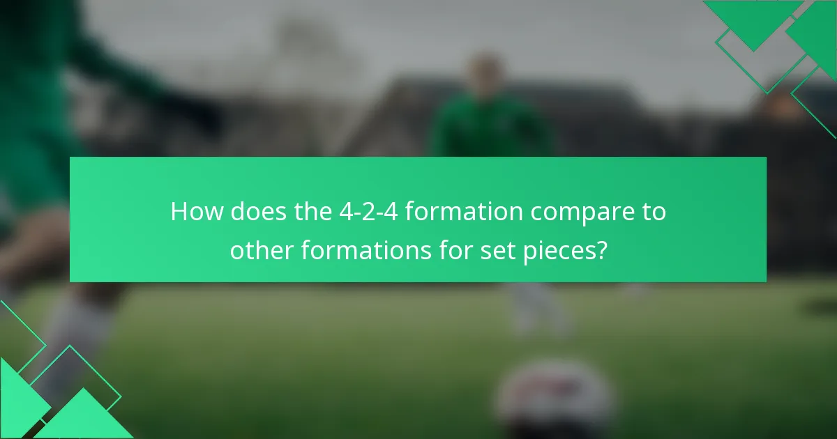 How does the 4-2-4 formation compare to other formations for set pieces?