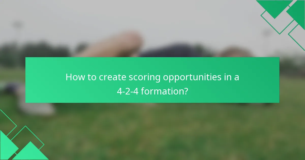 How to create scoring opportunities in a 4-2-4 formation?