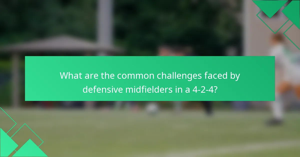 What are the common challenges faced by defensive midfielders in a 4-2-4?