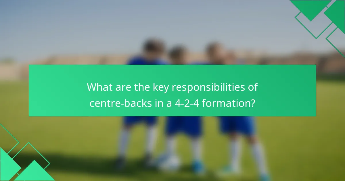 What are the key responsibilities of centre-backs in a 4-2-4 formation?
