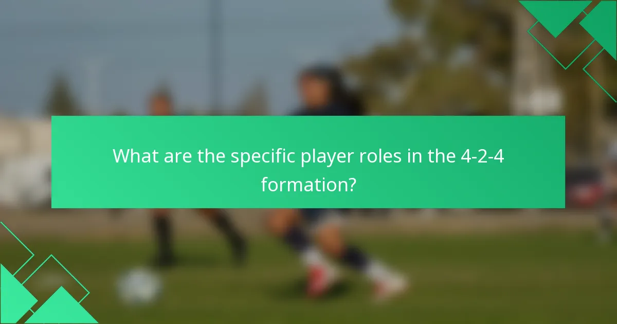 What are the specific player roles in the 4-2-4 formation?