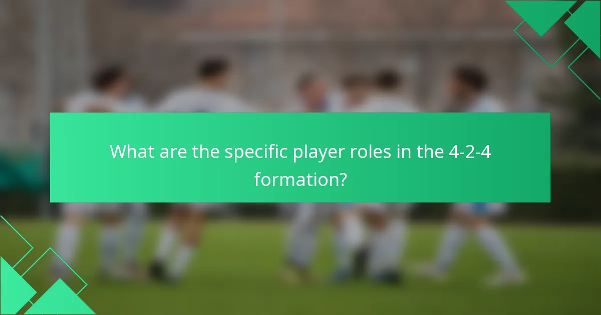 What are the specific player roles in the 4-2-4 formation?